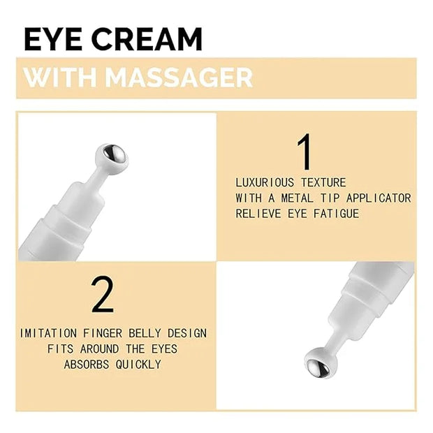 Snail Peptide Advanced Under Eye Cream for Dark Circles, with 360° Massage Ball Reduces Wrinkles &Fine Lines, Eye Essence ...