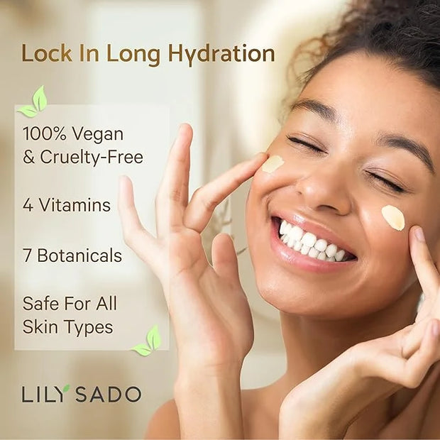 LILY SADO TEA+C™ Coffee & Matcha Face Moisturizer - Natural Vegan Caffeine Facial Cream w Green Tea & Arabica Coffee Beans...