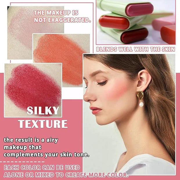 Blush Cream for Cheeks,Face Matte Contour Blush Makeup,Buildable Shimmer Facial Cheek Blusher Shades,Blendable Cosmetic Ma...