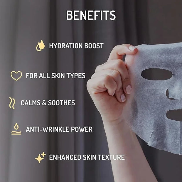 Eve Hansen Skincare Duo: Organic Rose Water Spray (8 oz) & Collagen Face Mask Sheets (Set of 5) – Hydrating & Soothing Car...