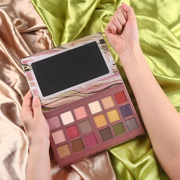 Prism Makeup Matte Eyeshadow Palette Pro 18 Colors Pigmented Shimmer Glitter Eye Shadow Palette, Blendable Long Lasting Wa...
