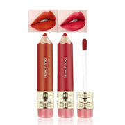 2 Color Pencil Shaped Lip Gloss,Matte Hydrating Liquid Lipstick for Women Long Lasting Lip Tint Non-sticky Nourishing Lip ...