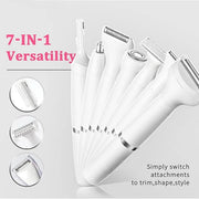 7 in 1 Facial Hair Removal and Bikini Hair Trimmer for Women Painless Electric Face Shaver Nose Eyebrow pubic Trimmer Repl...