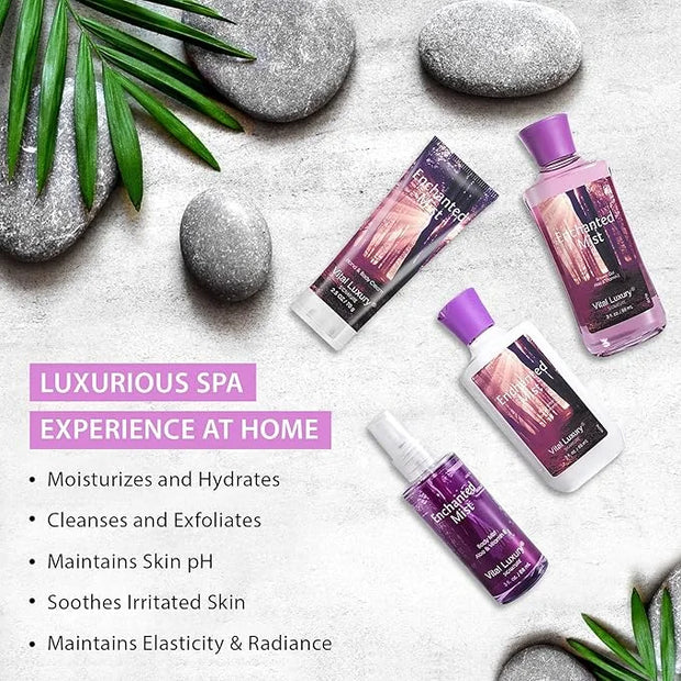 Bath & Body Kit, 3 Fl Oz, Ideal Skincare Gift Home Spa Set, Includes Body Lotion, Shower Gel, Body Cream, and Fragrance Mi...