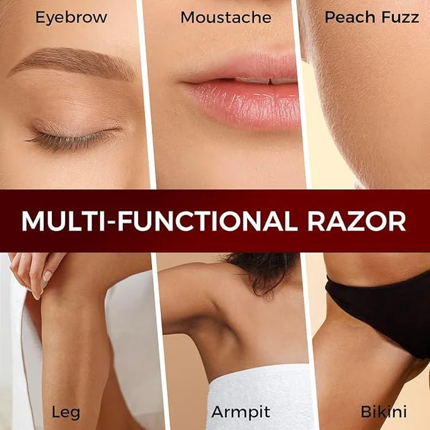 ZOMCHI Eyebrow Razor and Face Razor for Women and Men, Reusable Metal Handle with 11 Refill Blades, Dermaplane Razor with ...