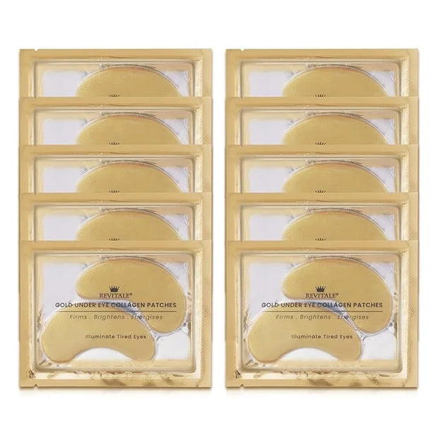 24k Gold Under Eye Collagen Patches, Reduce Puffy Eyes & Dark Circles, Illuminate Tired Eye Masks - Firms, Brightens, Ener...
