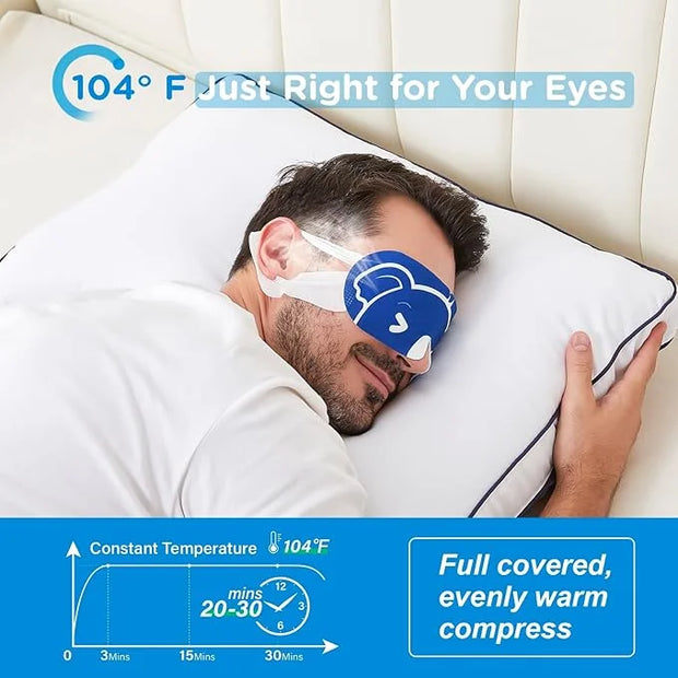 20 Packs Men's Steam Eye Mask,Heated Eye Mask for Dry Eyes Dark Circles Puffy Eyes,Disposable SPA Warm Compress,Travel Ess...