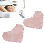 2Pcs Rose Quartz Eye Mask, Jadestone Eye Patch Reduce Facial Edema Relieve Eye Strain Heart Shaped Stone Eye Pad for Massa...
