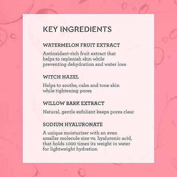 Bliss What a Melon Replenishing Watermelon Hyaluronic Acid Toner - 7 Fl Oz - Witch Hazel & Willow Bark - Hydrates, Refresh...