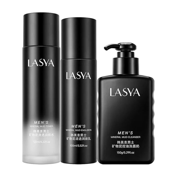 Men's Skin Set Cleansing Oil Control Moisturizing | Cleanser 5.28 oz | Toner 4.22 oz | Lotion 3.52 oz 3-Step Daily Routine...