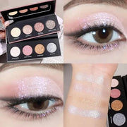 Shiny Shimmer Highlight Eye shadow Palette 4 Colors, Cosmetics Shimmer Eyeshadow Palette, Cruelty-Free and Vegan Formula, ...