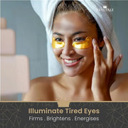 24k Gold Under Eye Collagen Patches, Reduce Puffy Eyes & Dark Circles, Illuminate Tired Eye Masks - Firms, Brightens, Ener...