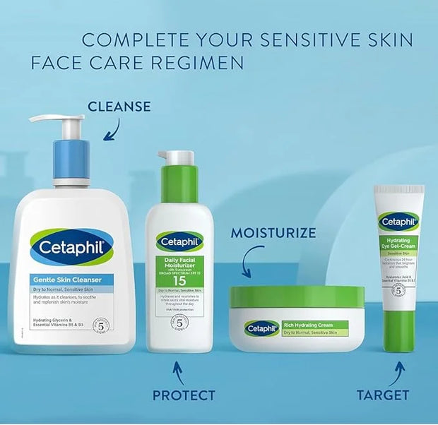 Cetaphil Night & Eye Hydration Set, Rich Hydrating Night Cream(1.7 oz) & Hydrating Eye Gel-Cream ( .5 oz) for Dry Sensitiv...