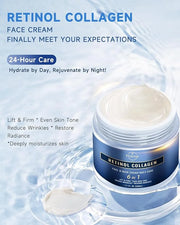 Retinol Cream for Face, Face Moisturizer with Collagen & Hyaluronic Acid, Anti Aging Neck Cream for Tightening Skin, Facia...