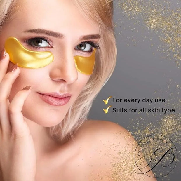 32 Pairs 24K Gold Under Eye Patches with 4 pieces of Lip Mask, Anti-Aging Eye Mask, Under Eye Mask Dark Circles and Puffin...