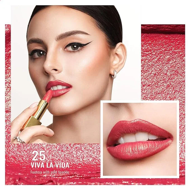 Oulac Metallic Coral Lipstick Set 3PCS High Impact Lipcolor with Moisturizing Formula, Vegan Beauty, Full-Coverage Lip Col...