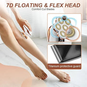 2-in-1 Electric Razors for Women, Wet/Dry 7D Rechargeable Rotary Shaver for Legs, Water Resistant Grooming Kit - Electric ...