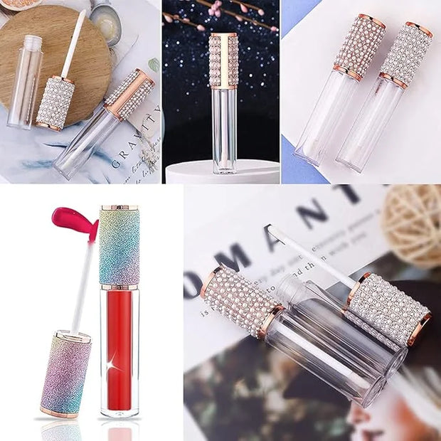 AMORIX 72 Pack 5ml Lip Gloss Tubes with Wand 5ml Empty Rhinestone Lip Gloss Containers Cute Lipgloss Bottles Lip Gloss Sup...