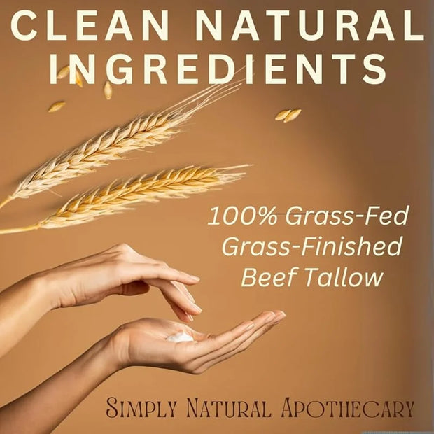 Beef Tallow for Skin Care, Face, Hands - Natural Moisturizer - Whipped - Organic Grass-Fed Beef Fat - Vitamins A, D, E, K ...