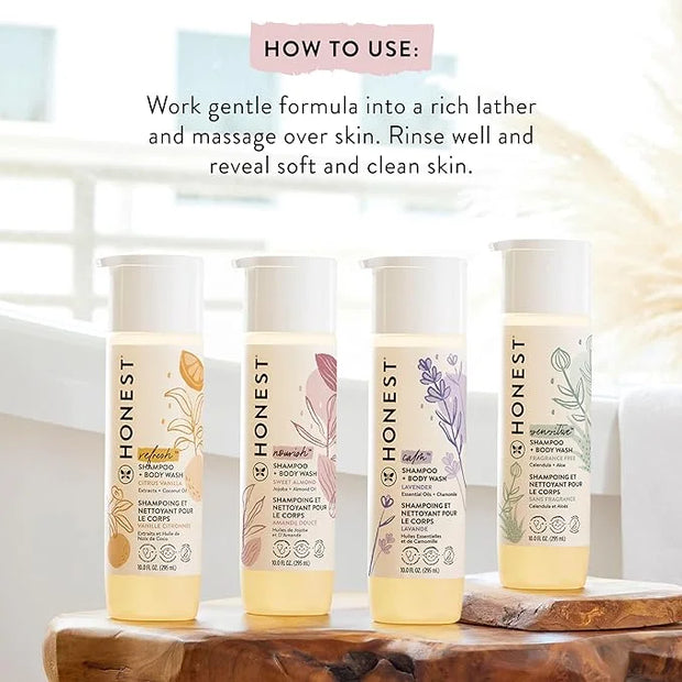 The Honest Company 2-in-1 Cleansing Shampoo + Body Wash | Gentle for Baby | Naturally Derived, Tear-free, Hypoallergenic |...
