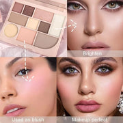 Shimmer Matte Eyeshadow Palette.Longwearing Highly Pigmented Natural Beige