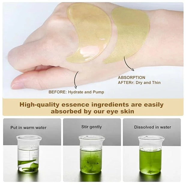 MOND'SUB Premium Under-Eye Mask with Collagen and Hyaluronic Acid for Dark Circles, Puffiness, and Eye Bags - Avocado Mois...