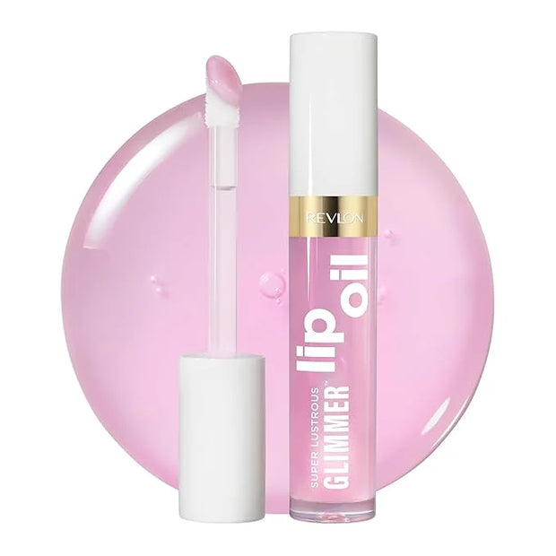 REVLON Super Lustrous Glimmer Lip Oil, Moisturizing & Tinted, Shiny Finish, Made with Plant-Based Squalane, 005 Vio-lit, 0...