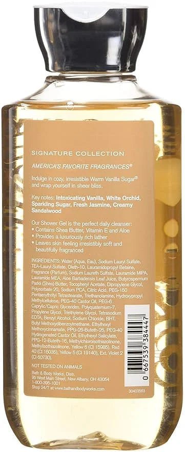 Bath and Body Works Warm Vanilla Sugar Signature Collection Shower Gel, 10 oz, new packaging - Product Image