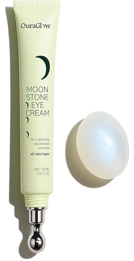 Caffeine Eye Cream for Dark Circles and Puffiness – Moonstone Under Eye Cream with Cooling Tip, Retinol, Hyaluronic Acid &...
