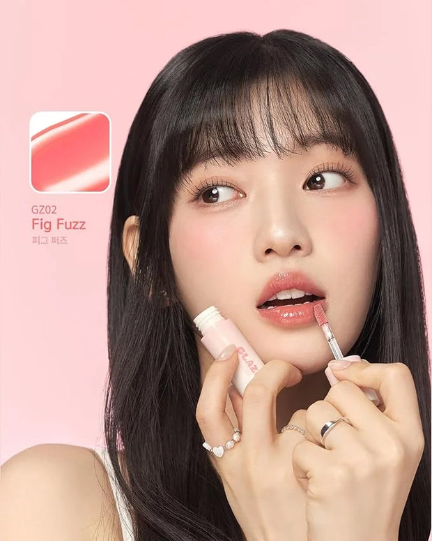 Chewy Lip Glaze, High Shine Lip Gloss, Korean Beauty (GZ02 Fig Fuzz, 3.5 grams) - Product Image
