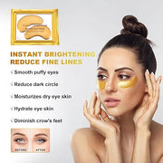 CCbeauty 24 Packs Lip Masks & Eye Mask Bulk,24K Gold Under Eye Patches for Puffy Eyes,Dark Circles,Collagen Eye gel Pads f...