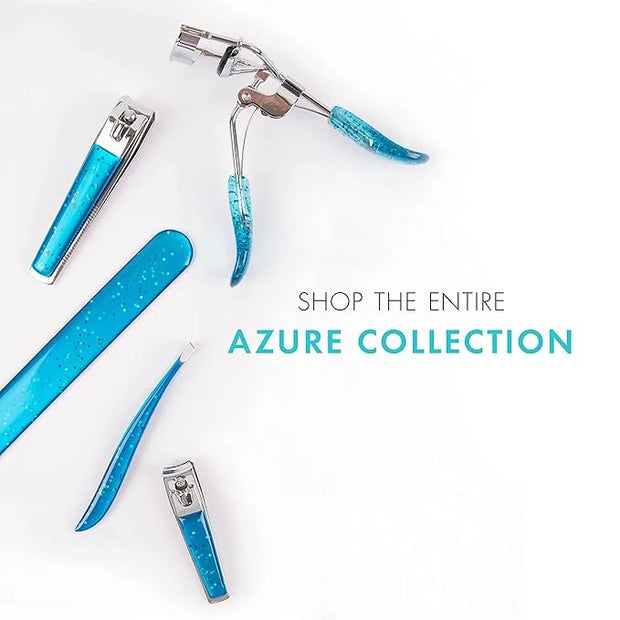 TRIM Azure Collection Slant Tip Tweezer – Precision-Ground Tips Grasp Even The Finest Hairs – Angled to Align with The Bro...