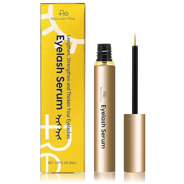 Premium Eyelash Growth Serum: Advanced Vegan Formula for Longer Thicker Lashes (Champagne Gold) - Product Image