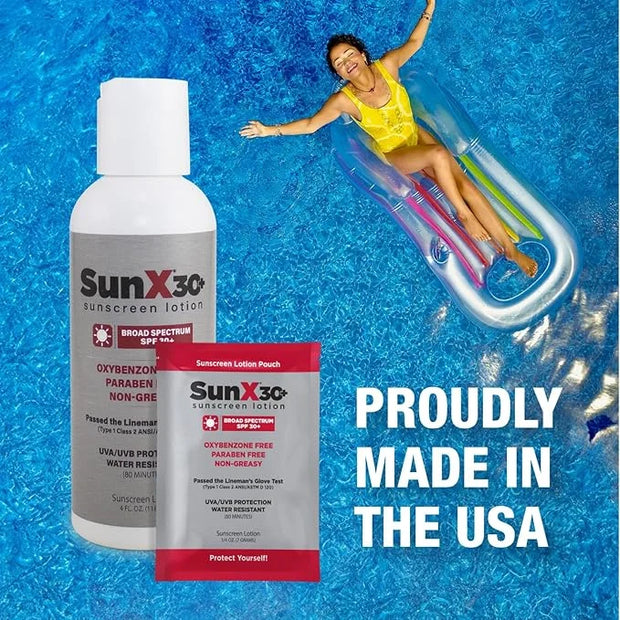 CoreTex Sun X 30+ SPF Individual Sunscreen Packets Travel Size (10ct. with Carrying Case) - Free of Parabens, Oxybenzone, ...