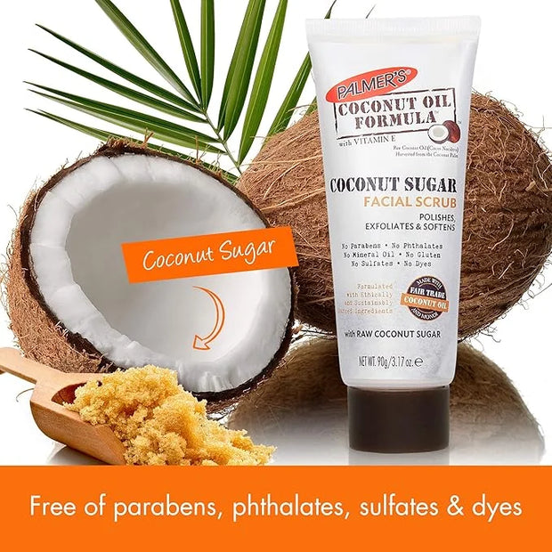 Palmer's Coconut Oil Formula Coconut Sugar Facial Scrub Exfoliator, Face Scrub to Gently Exfoliate Away Dirt and Dead Skin...