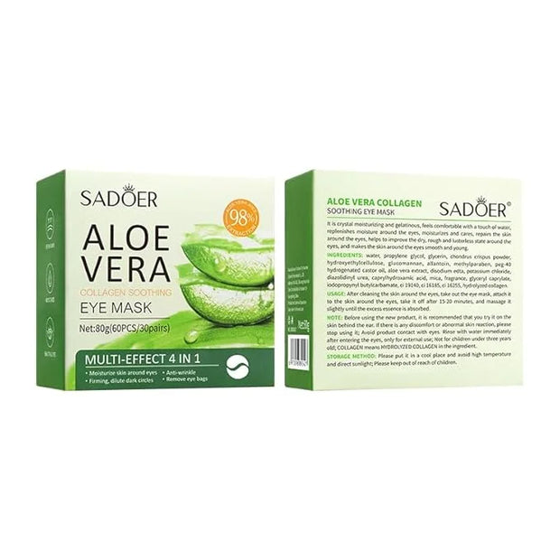 Aloe Vera Under Eye Mask, Avocado Under Eye Patches, 120 Pcs Moisturizing and Improving Eye Skin Dryness, Nourishing Eye C...