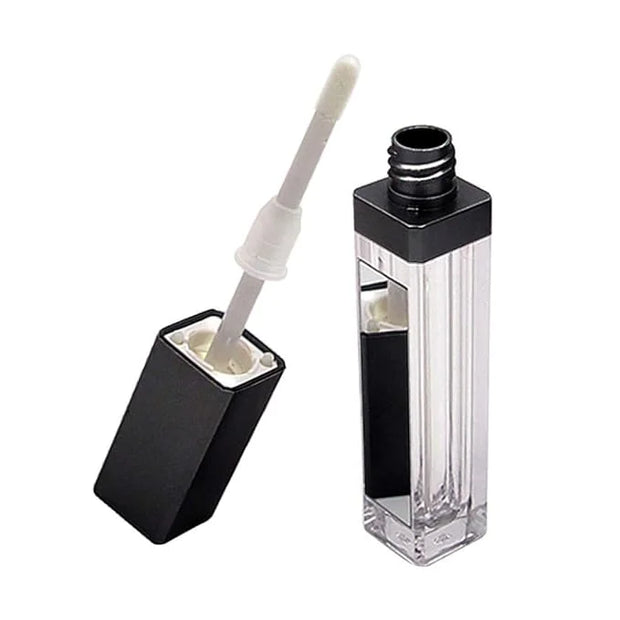 10 Pcs 7.5ml Square Clear Plastic Lip Gloss Tubes Vials with Mirror LED Light Lip Glaze Tube Bottles Empty Refillable Make...