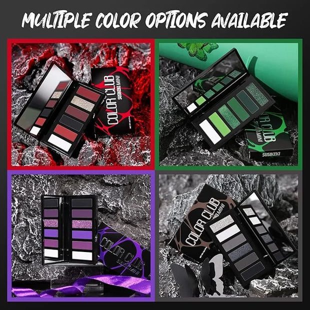 Purple Eyeshadow Palette with Mirror Lilac Violet Plum Tones Matte Shimmer Glitter 6 Colors Mini Eye Shadow Pallet Travel ...