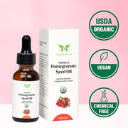 USDA Certified Organic Pomegranate Seed Oil (1 Oz) 100% Pure Natural, Hexane-Free, Face Moisturizer, Skin Hydration, Nails...