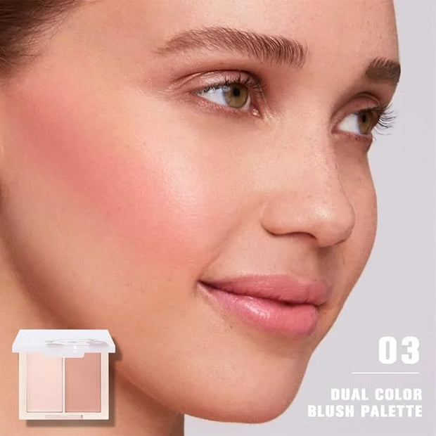 Dual Matte Powder Blush Palette – Nude Beige & Light Brown – Matte Natural Blush for Women, Buildable & Long Lasting Face ...