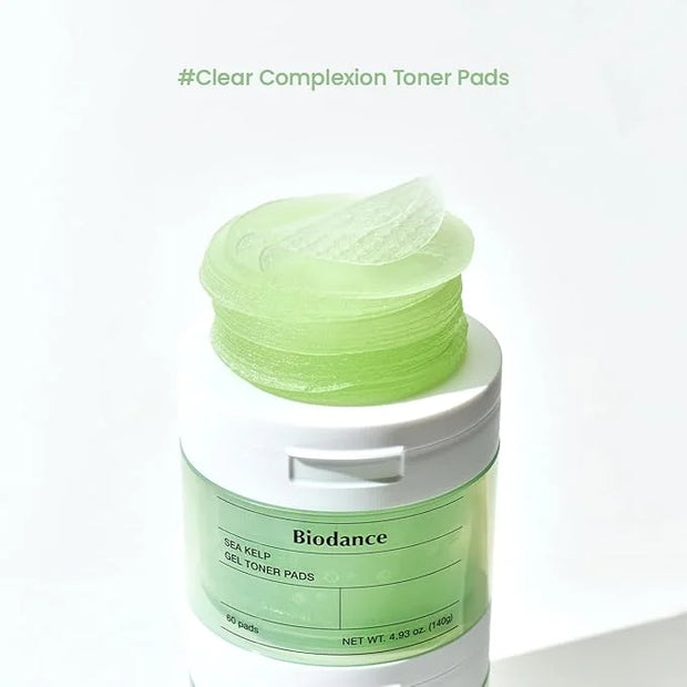 Biodance Sea Kelp Gel Toner Pads, Calming & Soothing for Sensitive Skin, Oil & Sebum Control, Blemish Care, Gentle Exfolia...