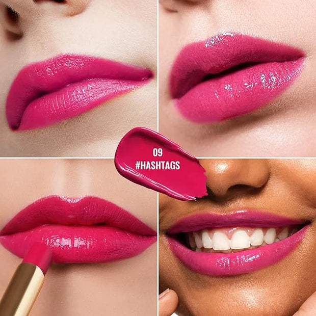Oulac Moisturizing Shine Rose Pink Lipstick for Women, 2 in 1 Tinted Lip Balm for Winter, Hydrated Juicy and Glossy Lip Co...