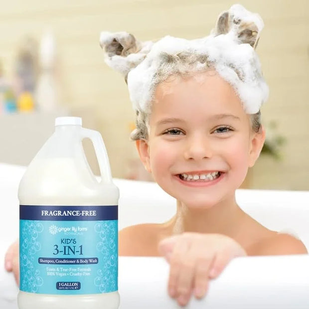 Ginger Lily Farms Botanicals Kid's 3-in-1 Shampoo, Conditioner & Body Wash, Tear-Free Formula, 100% Vegan & Cruelty-Free, ...