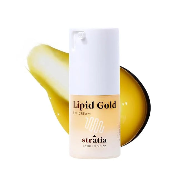 Stratia Lipid Gold Eye Cream Moisturizer and Anti-Aging Skincare for Dark Circles, Fine Lines, Wrinkles, and Under-Eye Bri...