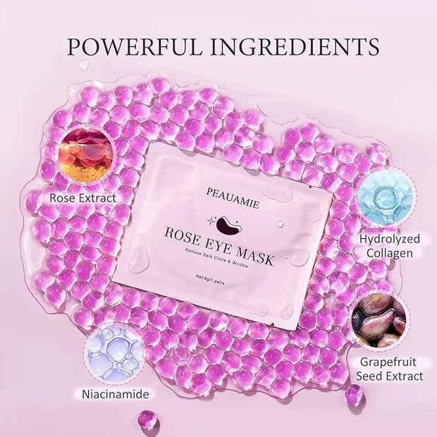 Under Eye Patchs Rose Eye Mask for Dark Circles and Puffiness Wrinkle Eye Bags 30 Pairs - Product Image