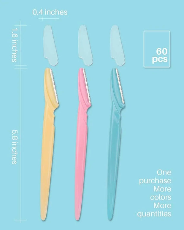 MoHern Dermaplane Razor, 60 Pcs Face Razors for Women and Men, Multipurpose Eyebrow Razor, Dermaplaning Tool for Face Mult...