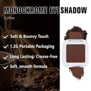 Kaely Pressed Single Eyeshadow Makeup, Coffee Matte Highly Pigmented Monochrome Eye Shadow Palette, Waterproof Neutral Pow...
