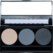 Off White, Matte Medium Grey Blue, and Glitter Black Deep Navy Blue Vegan Eyeshadow Trio Palette; Talc, Paraben & Cruelty ...