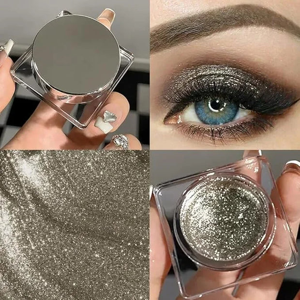Single Glitter Eyeshadow, Shimmer Eyeshadow Palette, Korean Eye Glitter Makeup, Ultra-Blendable, Sparkle Gold Eye Shadow, ...