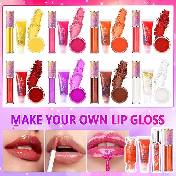 JCOOS Lip Gloss Making Kit, Lip Gloss Set for Teens Lip Kit Fun DIY Lipgloss Making Kit, Diy Lip Balm Kit Make Your Own Li...